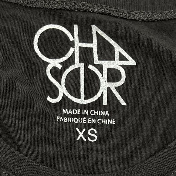 Chaser Weekends Are For Dogs Tee Sz XS New $62 T-Shirt Vintage Wash Union Black - Picture 6 of 9